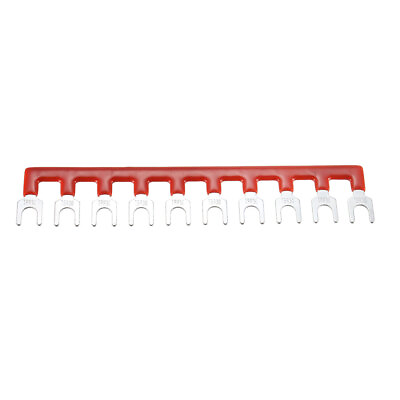#ad 600V 30A 10 Positions Terminal Block Barrier Strip Fork Type Pre insulated Red $6.56