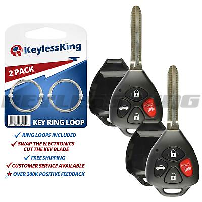 #ad 2 New Replacement Key Keyless Remote Shell Case Fob Uncut Blade For 4 Button $7.95