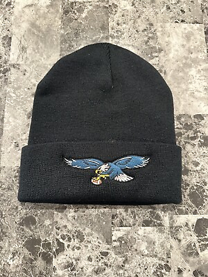 #ad Philadelphia Eagles Black Retro Logo Warm Winter knit Pull Over Ski Cap Hat $8.99