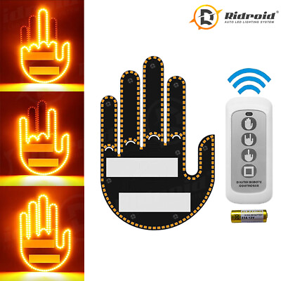 #ad Finger Gesture Light with Remote Amber LED Car Back Window Funny Road Rage Signs $17.99