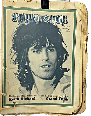 #ad 1971 Keith Richard quot;ROLLING STONEquot; Newspaper No Label Scarce Vintage $20.00