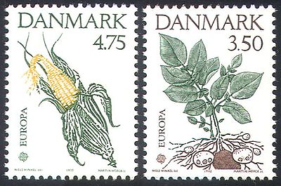 Denmark 1992 Europa Columbus America Maize Potatoes Crops Plants 2v set n40995 GBP 4.95