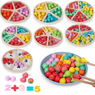 #ad Wooden Classification Plate Mathematics Ability Pretend Play Sorting Toy $37.81