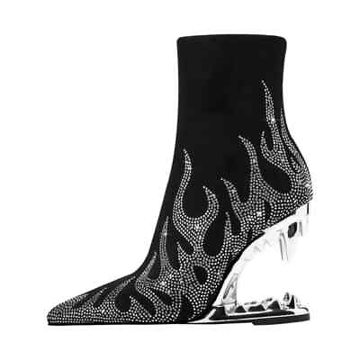 #ad 2023 Short Boots Heel Fashion Boots Rhinestone Elastic Internet Women#x27;s Boots $109.42
