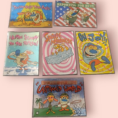 #ad Lot of 6 Vintage Nickelodeon Topps Ren amp; Stimpy Foil Holo Stickers From 1993 C $6.00