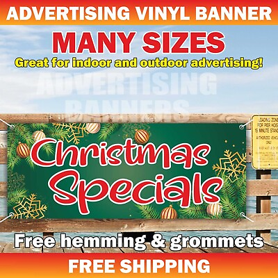 #ad CHRISTMAS SPECIALS Advertising Banner Vinyl Mesh Sign Xmas Christmas Gifts Sale $219.95