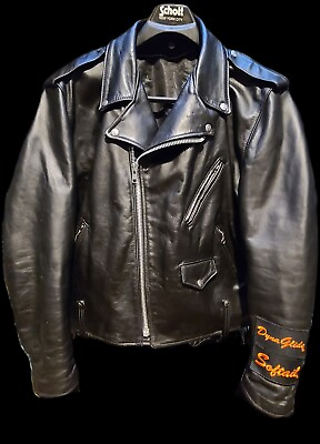 #ad Schott Model 125 Vintage Motorcycle Jacket w Harley Davidson Bar amp; Shield Patch $299.00