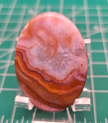 #ad unbelievable oval shaped Flower of Peach Agate $12.00