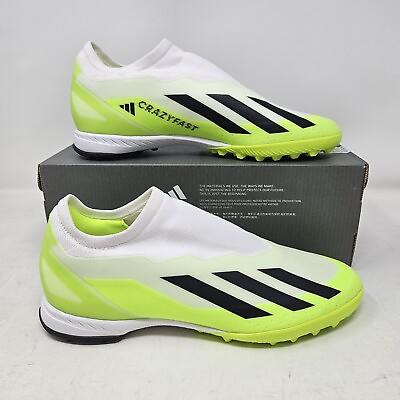 Men#x27;s Adidas X Crazyfast.3 LL TF Green White Laceless Soccer Turf Shoes ID9346 #ad $74.99