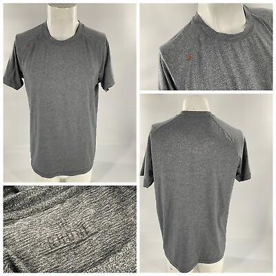 #ad Rhone Athletic Tee Shirt L men Gray SS Poly Nylon Spandex YGI F2 243 $24.99