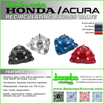 #ad Boomba Racing for HONDA ACURA 1.5T 2.0T 3.0T BYPASS VALVE Natural Aluminum $263.52