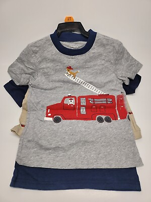#ad Carter#x27;s Kids#x27; 3 piece Playwear Set Fire Truck Boys Toddler $15.00