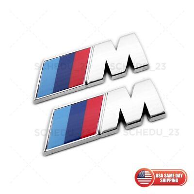 2x BMW M Series Fender SPort Nameplate Emblem Badge CarABS Mini Sport Chrome $19.99