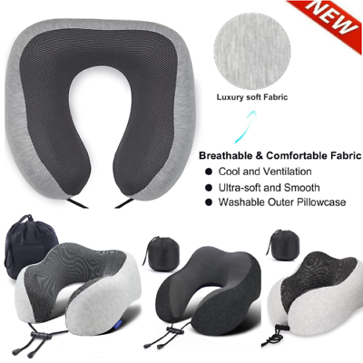 #ad Memory Foam U Shaped Travel Pillow Neck Support Head Rest Car Plane Soft Cushion $11.99