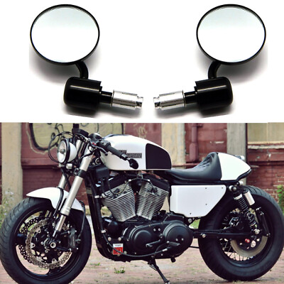 #ad Black CNC Motorcycle 7 8quot; Handle Bar End Mirrors For Harley Davidson Cafe Racer $23.13