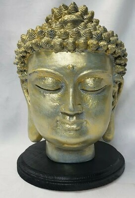 #ad #ad Resin Gold Hand Painted Buddha Head 10quot; $26.24