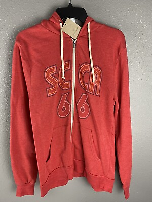 #ad Mens Hooded Sweatshirt Size Large SCCA 66 Reg . $ 50 Red $19.99