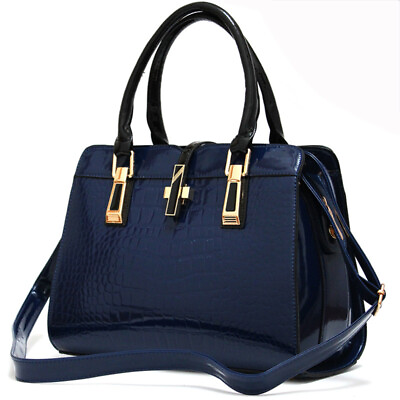 #ad Crocodile Pattern Designer Shoulder Bag Ladies PU Purse Crossbody Tote Handbags $49.99