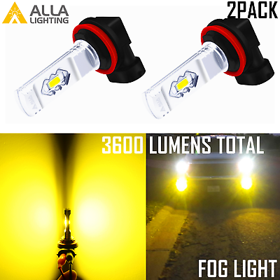 #ad Alla Lighting LED Super Short H8 Fog Light Cornering Bulb 3000K Bright Yellow2x $19.99