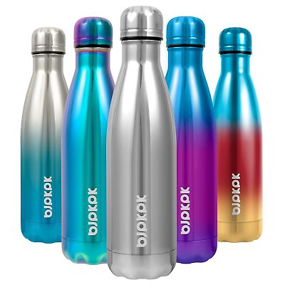 #ad 17oz Stainless Steel Water Bottles Insulated Water Bottle Travel Sports Metal... $16.62