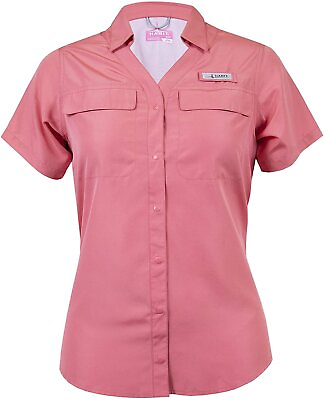 #ad HABIT Women#x27;s Short Sleeve Fishing Guide Shirt Large $17.99