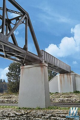 #ad Walthers Cornerstone 4550 HO Scale Single Track Railroad Bridge Piers 2 Kit $18.99