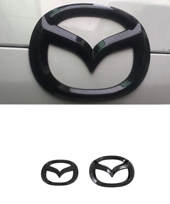 #ad For Mazda 3 2023 Accessories Carbon Logo Badge Emblem Decal 3D Sticker Logo Trim $34.99