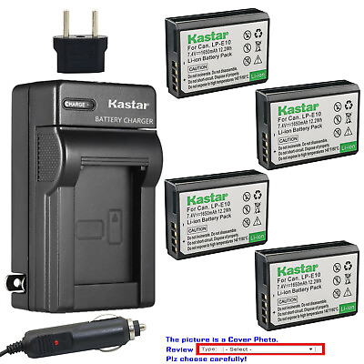 Kastar Battery AC Charger for Canon LP E10 LC E10 Canon EOS 2000D 3000D Camera $6.99