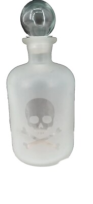 #ad #ad Frosted Skull And Crossbones Halloween Poison Decanter 9 X 4quot; 6quot; Depth $20.00