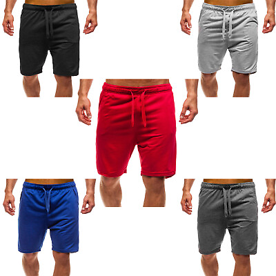 #ad #ad Mens Shorts Sportswear Elastic Waistband Shorts Workout Bottoms Running Sports $12.14