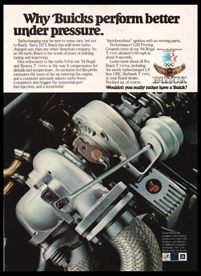 #ad Buick Turbo V 6 Engine 1980s car photo print ad Vintage 1984Garage décor $7.80