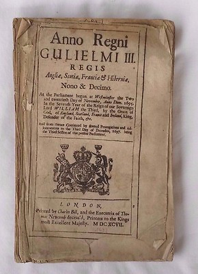 1697 Kingdom of WILLIAM III AND ANNE Anno Regni Gulielmi III London Very Rare #ad $950.00