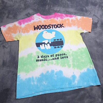 #ad Liquid Blue Woodstock Peace And Love Music Festival Shirt L Color Tye Dye USA $12.98