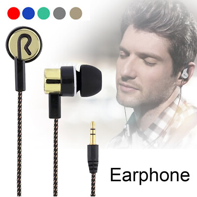 #ad In Ear Sport Earphones Bass Headphone Stereo Headset Earbuds Braided Line $6.95