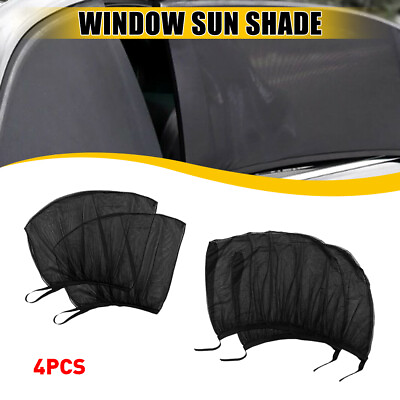 4PCS Car Window Screen Mesh Cover Privacy Mosquito Bugs Net Sun UV Protection $14.24
