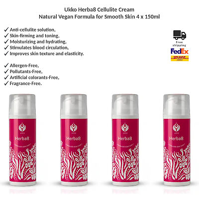 #ad Ukko Herba8 Anti Cellulite Cream Natural Vegan Formula for Smooth Skin 4x150ml $109.99