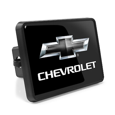 #ad Chevrolet Black Logo UV Graphic Black Metal Plate on ABS Plastic Tow Hitch Cover $27.99