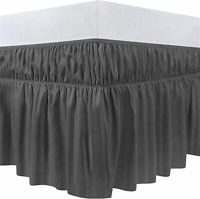 #ad Elastic Bed Ruffle Skirt with 16 Inches Drop Utopia Bedding $17.93