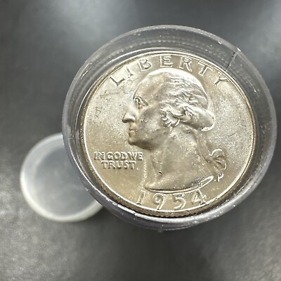 #ad Partial Roll: 39 Coins 1954 D 90% Silver Washington Quarters BU Uncirculated $258.47