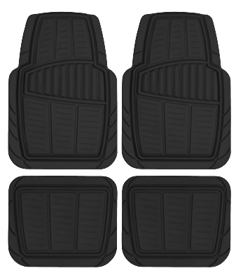 #ad 4PC Rubber Floor Mats Toll Black Universal Fit $18.19