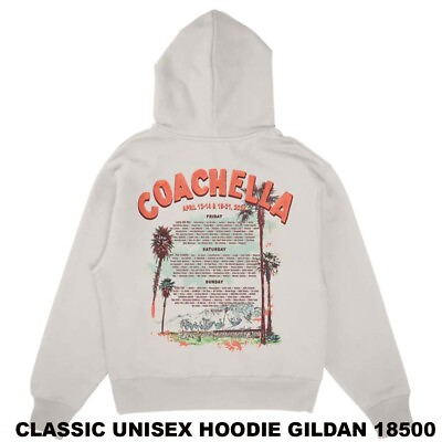 #ad BEST PRICE Coachella Postcard 2024 Lineup Hoodie Gift For Fans US Size S 5XL $47.90