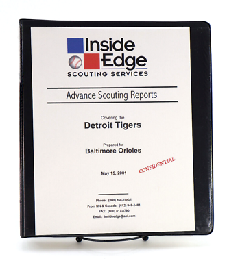 #ad Original Inside Edge 2001 Detroit Tigers Advanced Scouting Report For Orioles $99.99