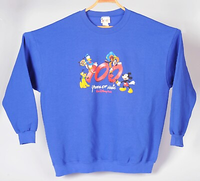 #ad Vintage Disney Walt Disney World 100 Years of Magic Sweatshirt Mens XXL Timeline $39.99