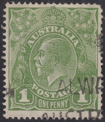 #ad Australia KGV 1d green SW VIII 32 “scratch behind rooquot; used AU $14.99