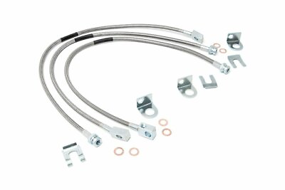 #ad Rough Country Front amp; Rear Stainless Steel Brake Lines 4 6in for Lifts XJ YJ TJ $89.95