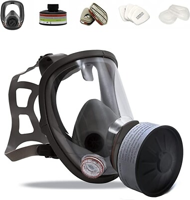 Full Face Reusable Respirator Full Facepiece Carbon Air Filter for Industrial $47.19