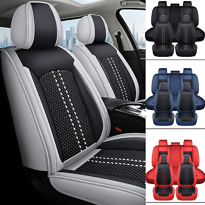 #ad Car Seat Covers 5 Seats Nappa Leather Front Rear Full Set Protectors For TOYOTA $88.26