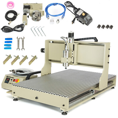 #ad USB CNC 6090 4 axis 2.2KW CNC Router Small Wood Metal Engraving Milling Machine $2199.00