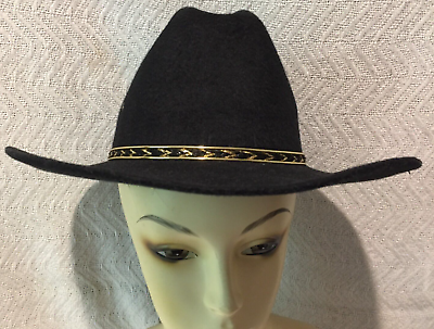 Kid#x27;s Black Faux Felt Western Cowboy Hat by Western Express made in Mexico $11.03