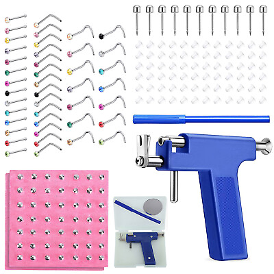 Professional Ear Piercing Gun Body Nose Navel Tool Kit Jewelry with 140 Studs US $14.99